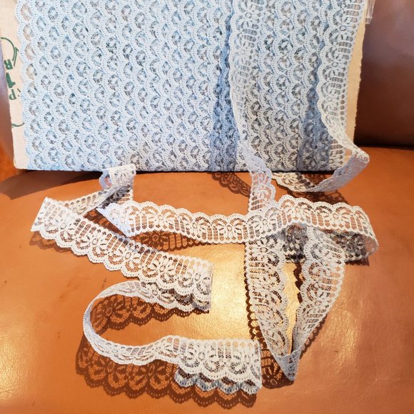 Chantilly Lace Trim - 1" x 5 yards - Cornflower Blue - Picture 1 of 7